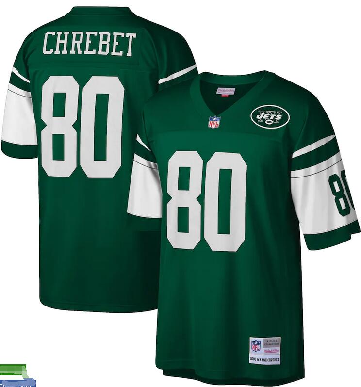 Custom Men New York Jets Wayne Chrebet Mitchell Ness Green Retired Player Legacy Replica nfl Jersey